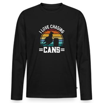 Cheval de course de barils de rodéo - T-shirt manches longues Premium bio Homme - noir - Devant - Nico (187cm)