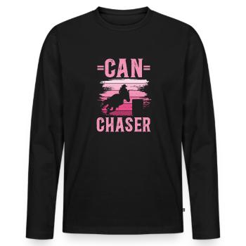 Cheval de course de barils de rodéo - T-shirt manches longues Premium bio Homme - noir - Devant - Nico (187cm)