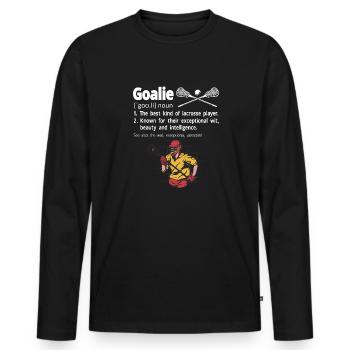 Lacrosse Goalie Funny Lacrosse - Men's Premium Organic Long Sleeve Shirt - black - Front - Nico (187cm)