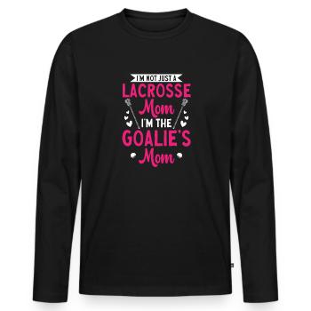 Lacrosse Goalie Funny Lacrosse - Men's Premium Organic Long Sleeve Shirt - black - Front - Nico (187cm)
