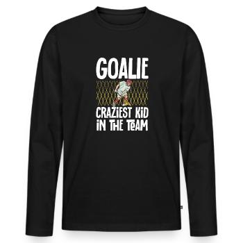 Lacrosse Goalie Funny Lacrosse - Men's Premium Organic Long Sleeve Shirt - black - Front - Nico (187cm)