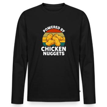 Chicken Nugget Lover Chicken Nuggets - Men's Premium Organic Long Sleeve Shirt - black - Front - Nico (187cm)