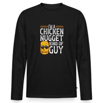 Chicken Nugget Liebhaber Chicken Nuggets - Männer Premium Bio Langarmshirt - Schwarz - Vorne - Nico (187cm)