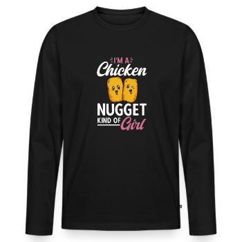 Chicken Nugget Lover Chicken Nuggets - Men's Premium Organic Long Sleeve Shirt - black - Front - Nico (187cm)