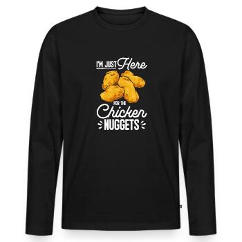 Chicken Nugget Lover Chicken Nuggets - Men's Premium Organic Long Sleeve Shirt - black - Front - Nico (187cm)