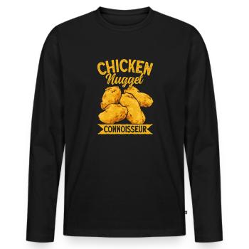Chicken Nugget Lover Chicken Nuggets - Men's Premium Organic Long Sleeve Shirt - black - Front - Nico (187cm)