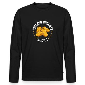 Chicken Nugget Lover Chicken Nuggets - Men's Premium Organic Long Sleeve Shirt - black - Front - Nico (187cm)