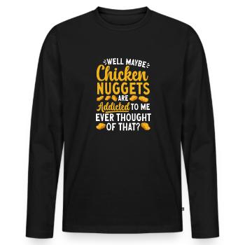 Chicken Nugget Lover Chicken Nuggets - Men's Premium Organic Long Sleeve Shirt - black - Front - Nico (187cm)