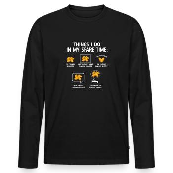 Chicken Nugget Lover Chicken Nuggets - Men's Premium Organic Long Sleeve Shirt - black - Front - Nico (187cm)
