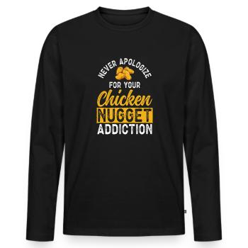 Chicken Nugget Lover Chicken Nuggets - Men's Premium Organic Long Sleeve Shirt - black - Front - Nico (187cm)