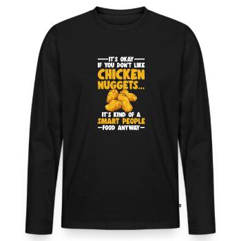 Chicken Nugget Lover Chicken Nuggets - Men's Premium Organic Long Sleeve Shirt - black - Front - Nico (187cm)