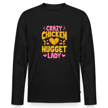 Chicken Nugget Lover Chicken Nuggets - Men's Premium Organic Long Sleeve Shirt - black - Front - Nico (187cm)