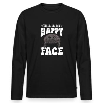 Black Rain Frog Breviceps Fuscus Frog - Men's Premium Organic Long Sleeve Shirt - black - Front - Nico (187cm)