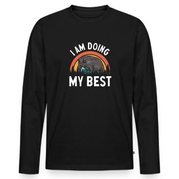 Black Rain Frog Breviceps Fuscus Frog - Men's Premium Organic Long Sleeve Shirt - black - Front - Nico (187cm)