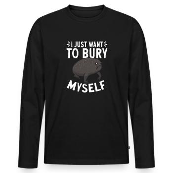 Black Rain Frog Breviceps Fuscus Frog - Men's Premium Organic Long Sleeve Shirt - black - Front - Nico (187cm)