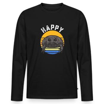 Black Rain Frog Breviceps Fuscus Frog - Men's Premium Organic Long Sleeve Shirt - black - Front - Nico (187cm)