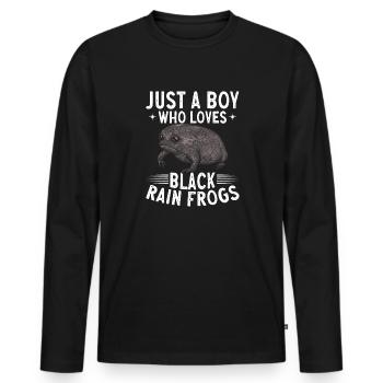 Black Rain Frog Breviceps Fuscus Frog - Men's Premium Organic Long Sleeve Shirt - black - Front - Nico (187cm)