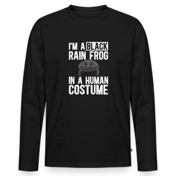 Black Rain Frog Breviceps Fuscus Frog - Men's Premium Organic Long Sleeve Shirt - black - Front - Nico (187cm)