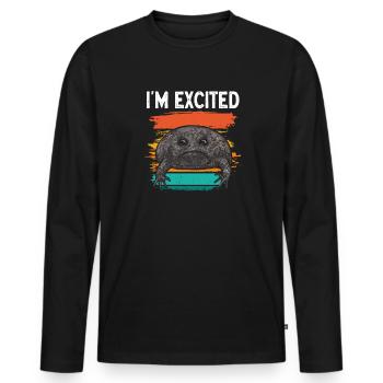 Black Rain Frog Breviceps Fuscus Frog - Men's Premium Organic Long Sleeve Shirt - black - Front - Nico (187cm)