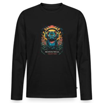 Design Chillout Vibes : décontracté et élégant - T-shirt manches longues Premium bio Homme - noir - Devant - Nico (187cm)