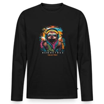 Design Chillout Vibes : décontracté et élégant - T-shirt manches longues Premium bio Homme - noir - Devant - Nico (187cm)