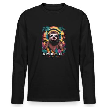 Design Chillout Vibes : décontracté et élégant - T-shirt manches longues Premium bio Homme - noir - Devant - Nico (187cm)