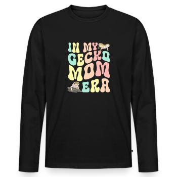 Leopard Gecko Reptile Pet Gecko - Men's Premium Organic Long Sleeve Shirt - black - Front - Nico (187cm)