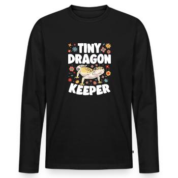 Leopard Gecko Reptile Pet Gecko - Men's Premium Organic Long Sleeve Shirt - black - Front - Nico (187cm)