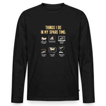 Leopard Gecko Reptile Pet Gecko - Men's Premium Organic Long Sleeve Shirt - black - Front - Nico (187cm)