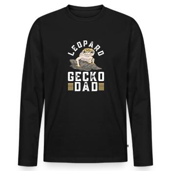 Leopard Gecko Reptile Pet Gecko - Men's Premium Organic Long Sleeve Shirt - black - Front - Nico (187cm)