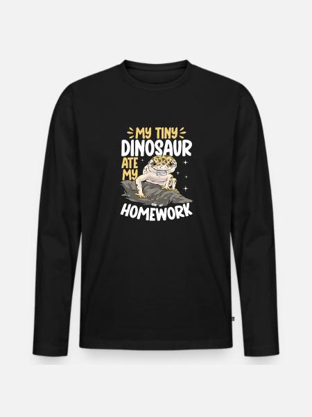 Leopard Gecko Reptile Pet Gecko - Men's Premium Organic Long Sleeve Shirt - black