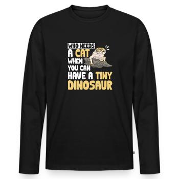 Leopardgecko Reptil Haustier Gecko - Männer Premium Bio Langarmshirt - Schwarz - Vorne - Nico (187cm)