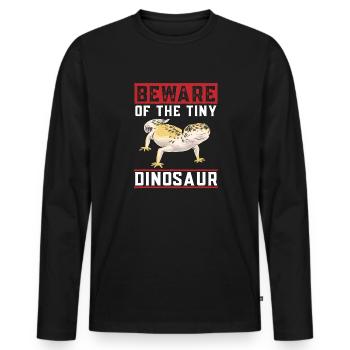 Leopard Gecko Reptile Pet Gecko - Men's Premium Organic Long Sleeve Shirt - black - Front - Nico (187cm)