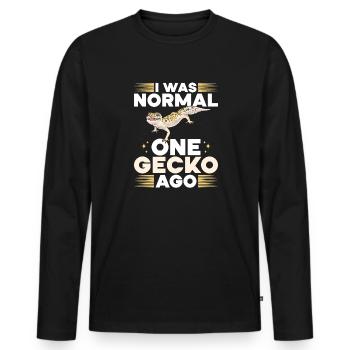 Leopard Gecko Reptile Pet Gecko - Men's Premium Organic Long Sleeve Shirt - black - Front - Nico (187cm)