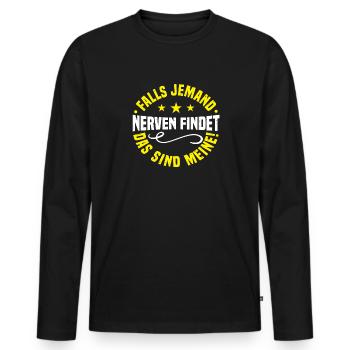 Sarcasme, au cas où quelqu’un trouverait les nerfs, sarcastique - T-shirt manches longues Premium bio Homme - noir - Devant - Nico (187cm)