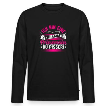 Sarcasm, I'm a princess, sarcastic - Men's Premium Organic Long Sleeve Shirt - black - Front - Nico (187cm)