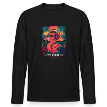 Design Chillout Vibes : décontracté et élégant - T-shirt manches longues Premium bio Homme - noir - Devant - Nico (187cm)