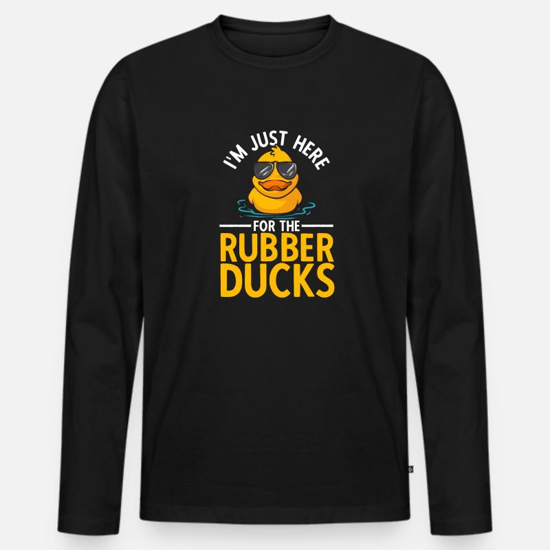 Quietscheentchen Quietscheente Gummiente - Männer Premium Bio Langarmshirt - Schwarz