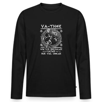 VA-THOR Für den coolsten Papa Episch und Humorvoll - Männer Premium Bio Langarmshirt - Schwarz - Vorne - Nico (187cm)
