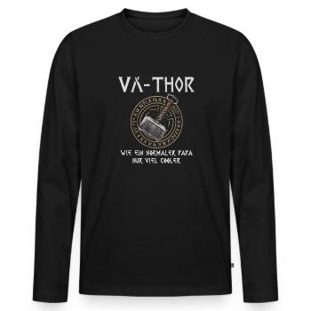 VA-THOR Für den coolsten Papa Episch und Humorvoll - Männer Premium Bio Langarmshirt - Schwarz - Vorne - Nico (187cm)