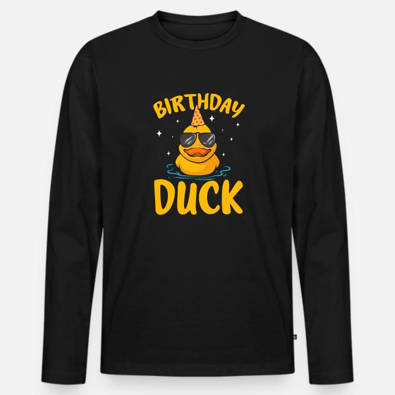 Quietscheentchen Quietscheente Gummiente - Männer Premium Bio Langarmshirt - Schwarz
