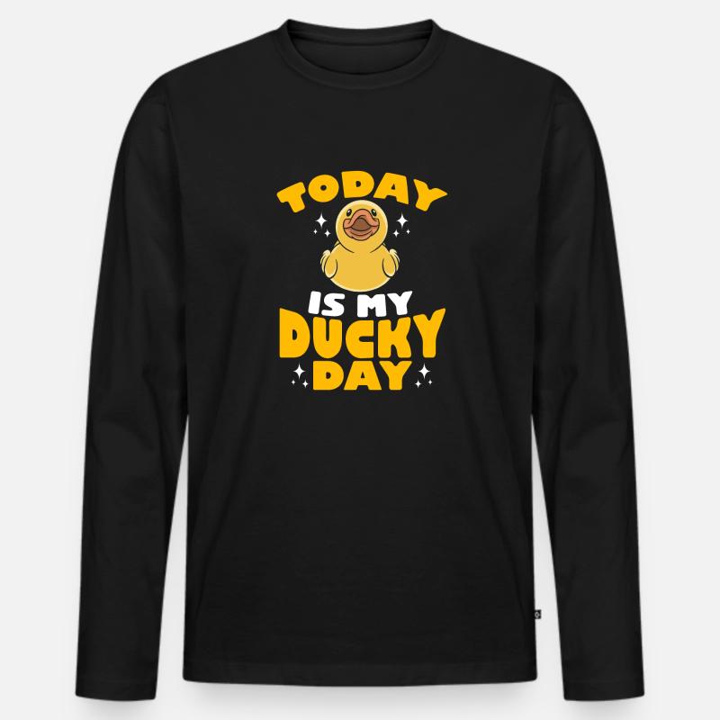 Quietscheentchen Quietscheente Gummiente - Männer Premium Bio Langarmshirt - Schwarz