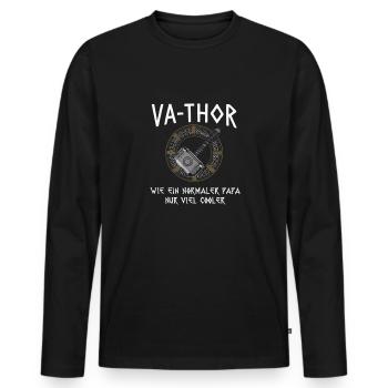 VA-THOR Für den coolsten Papa Episch und Humorvoll - Männer Premium Bio Langarmshirt - Schwarz - Vorne - Nico (187cm)