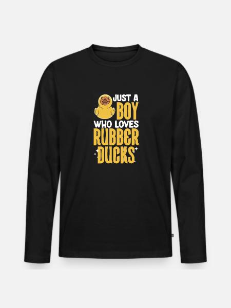 Quietscheentchen Quietscheente Gummiente - Männer Premium Bio Langarmshirt - Schwarz