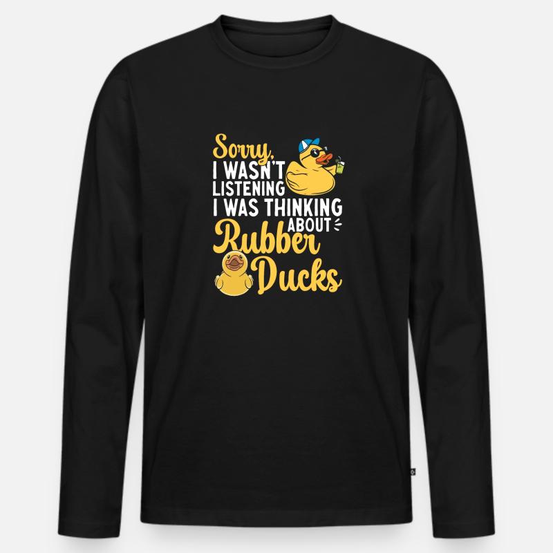 Quietscheentchen Quietscheente Gummiente - Männer Premium Bio Langarmshirt - Schwarz
