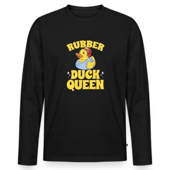 Quietscheentchen Quietscheente Gummiente - Männer Premium Bio Langarmshirt - Schwarz - Vorne - Nico (187cm)
