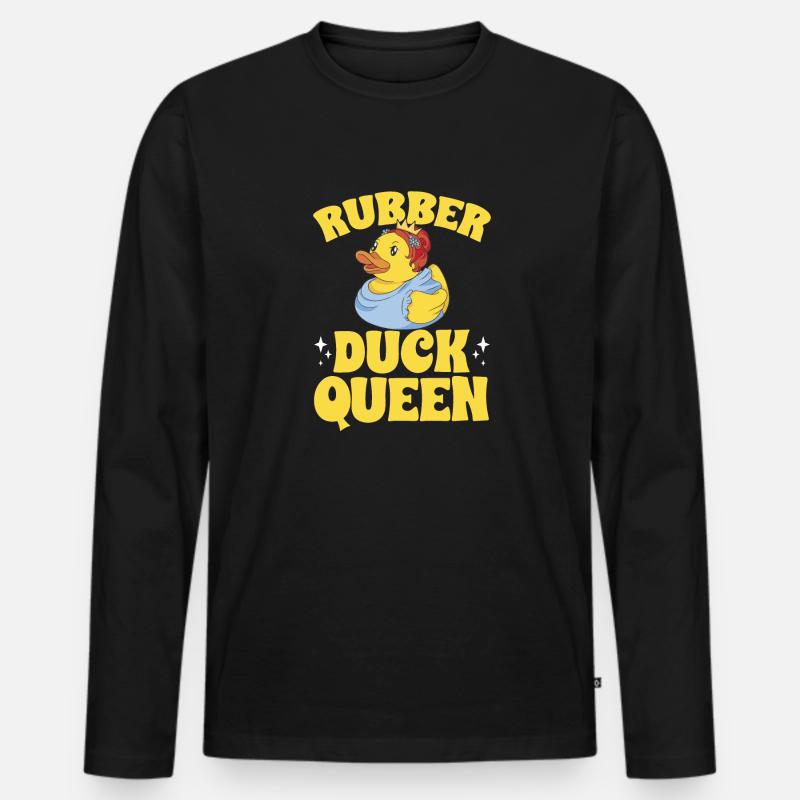 Quietscheentchen Quietscheente Gummiente - Männer Premium Bio Langarmshirt - Schwarz
