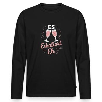 De toute façon, la situation s’intensifie ! – Coupe à Happy - T-shirt manches longues Premium bio Homme - noir - Devant - Nico (187cm)