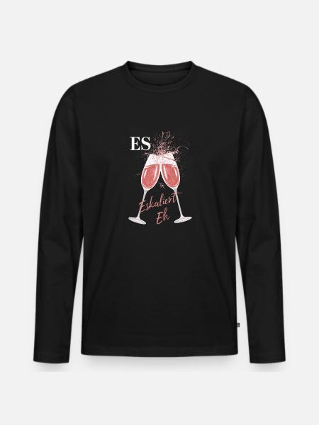 It's escalating anyway! – Happy glass - Men's Premium Organic Long Sleeve Shirt - black