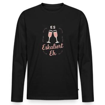 De toute façon, la situation s’intensifie ! – Coupe à Happy - T-shirt manches longues Premium bio Homme - noir - Devant - Nico (187cm)